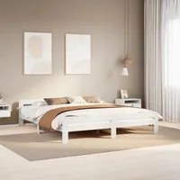 Letto senza Materasso Bianco 180x200 cm Legno Massello di Pino 855464