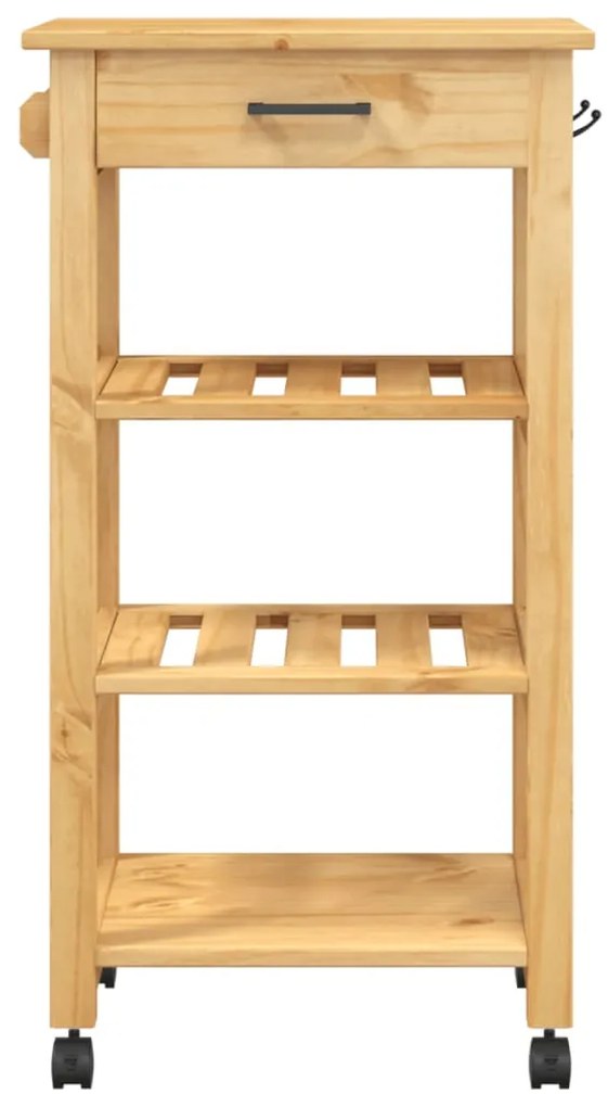Carrello da cucina monza 48x40x90 cm in legno massello di pino