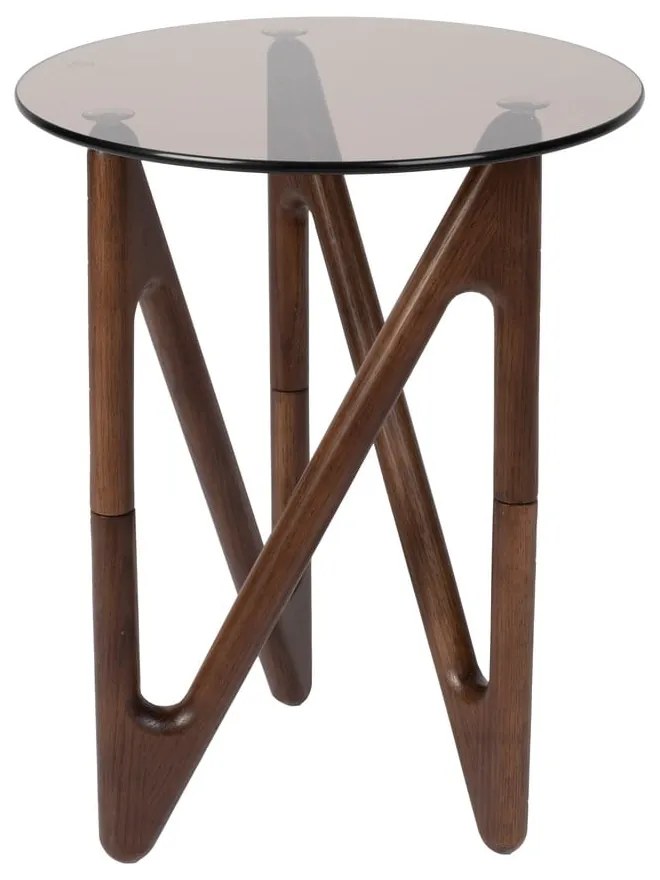 Tavolino rotondo con piano in vetro ø 40 cm Naia – Dutchbone