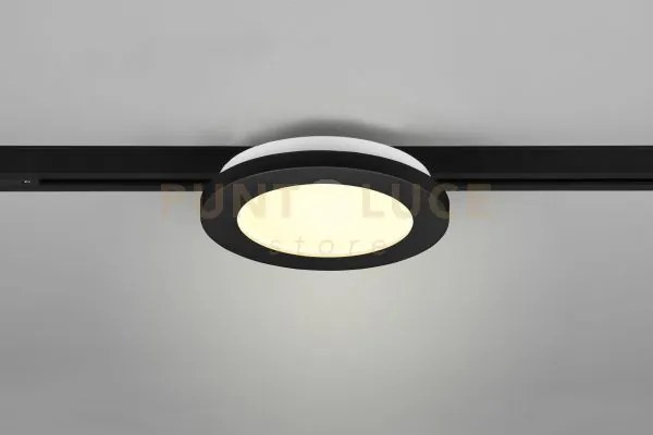 Duoline camillus plafoniera led 9w 900lm, 3000k bordo nero d.17cm