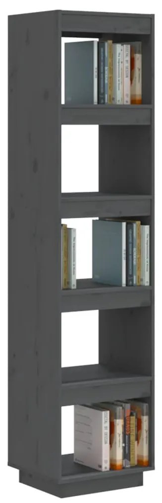 Libreria/divisorio grigio 40x35x167 cm in legno massello di pino