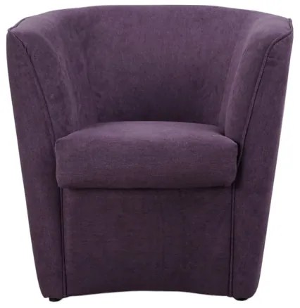 Poltrona viola moderna in tessuto antimacchia con seduta imbottita