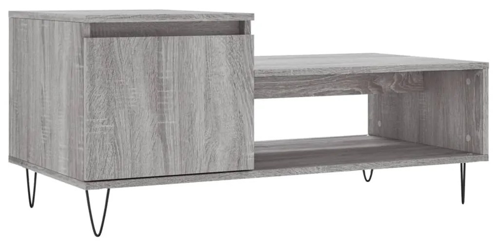 Tavolino da salotto grigio sonoma 100x50x45cm legno multistrato