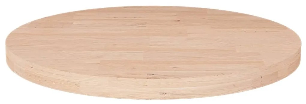 Piano Tavolo Rotondo Ø30x2,5 Cm Massello Di Rovere Non Trattato /