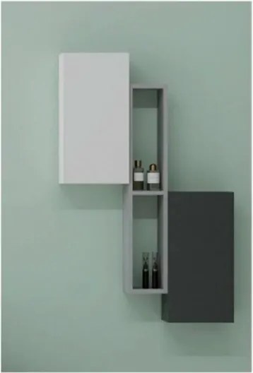 Pensile Da Bagno Rettangolare 1 Anta Reversibile 25x50 Antracite