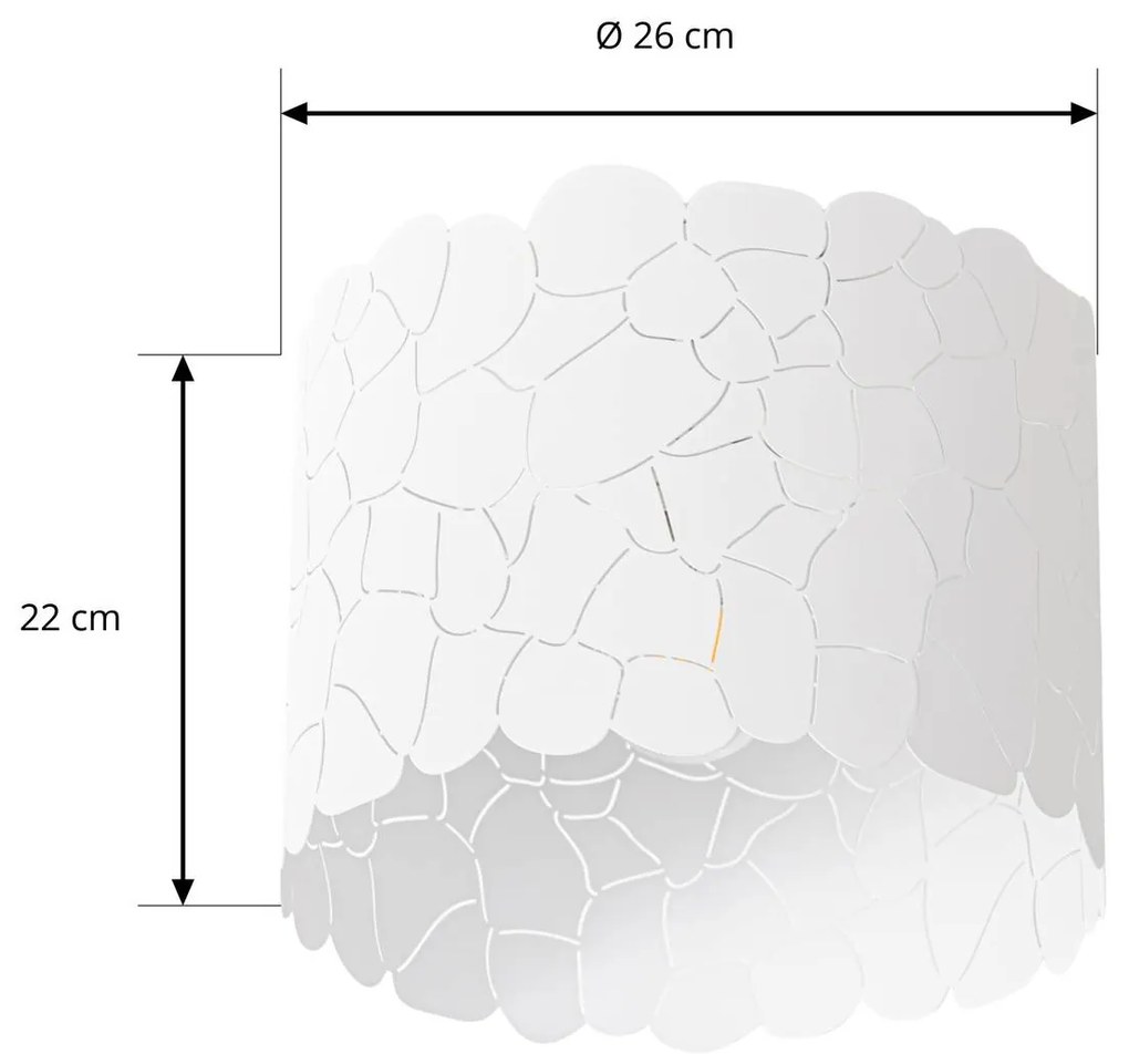 Lindby Aralena plafoniera, bianco, metallo, Ø 26 cm