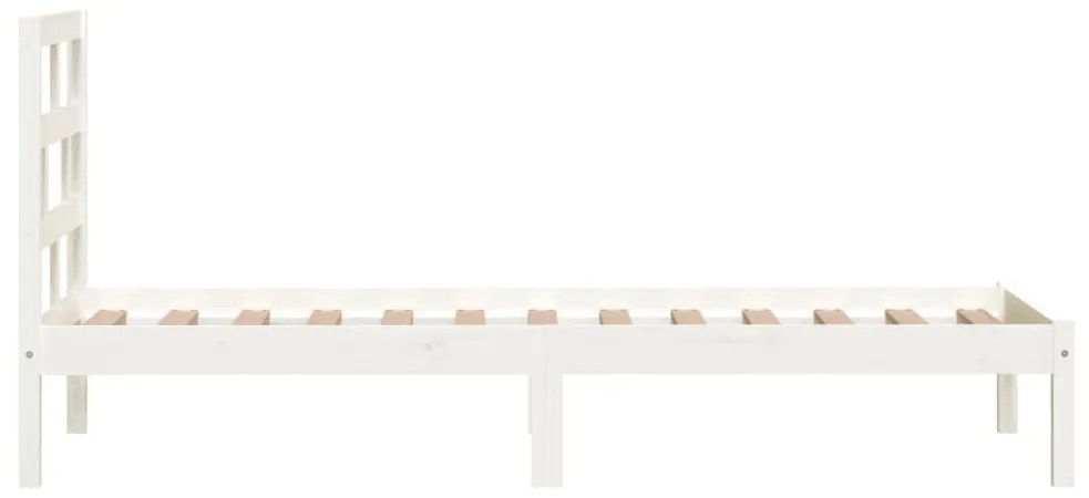 Giroletto bianco 90x190 cm single in legno massello