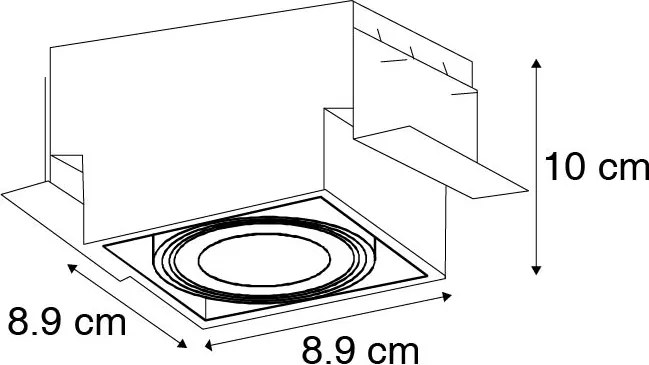 Faretto da incasso nero GU10 orientabile e inclinabile senza cornice - Oneon