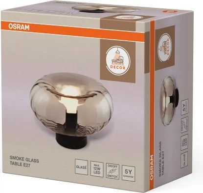Osram - Lampada da tavolo DECOR SMOKE 1xE27/12W/230V nera/grigio fumé