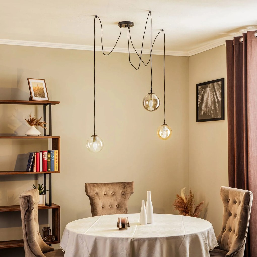 Lampada a sospensione in vetro Glassy EMIBIG LIGHTING, dimmerabile, Nero, Soggiorno / Sala da pranzo, Vetro, Moderno, Lampada a sospensione