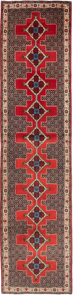 Hamedan Tappeto persiano 100x390 Rosso (Iran) Annodato A Mano