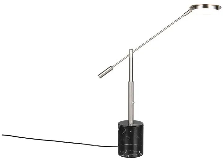 Lampada da tavolo LED nera e argentata (altezza totale 65 cm) Fiore – Trio Select