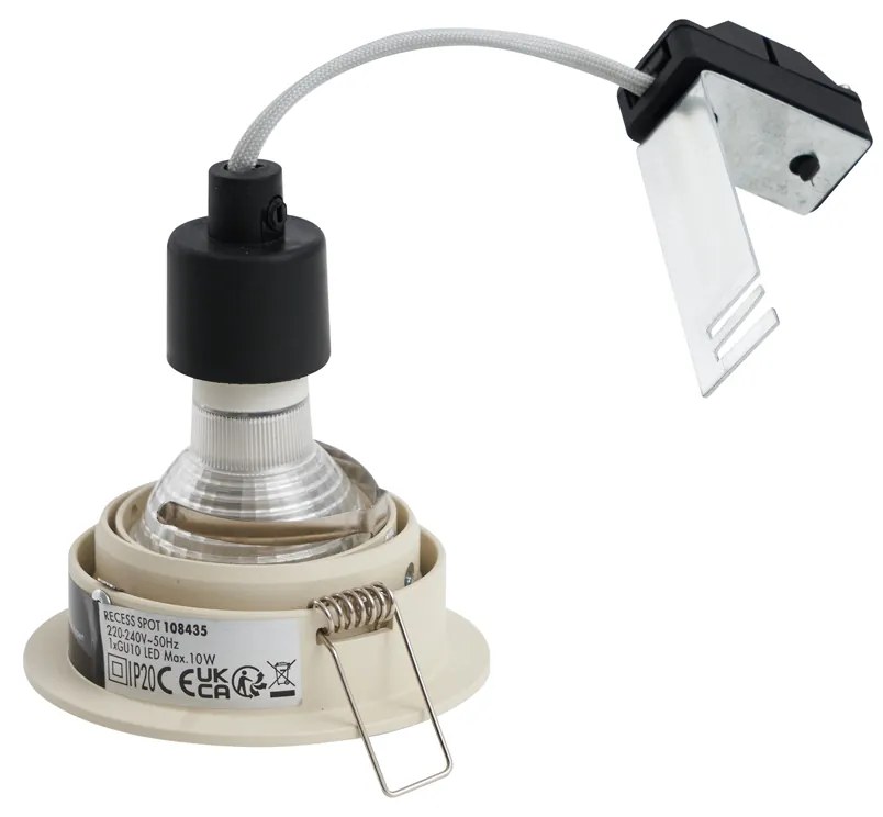 Set di 6 faretti da incasso beige GU10 rotondi da 50mm orientabili e inclinabili - Installa