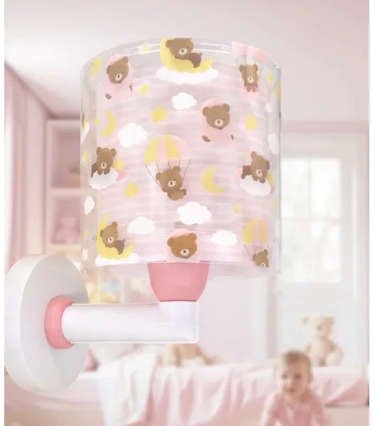 Dalber 41579S - Lampada da parete per bambini BABY TEDDY 1xE27/15W/230V rosa