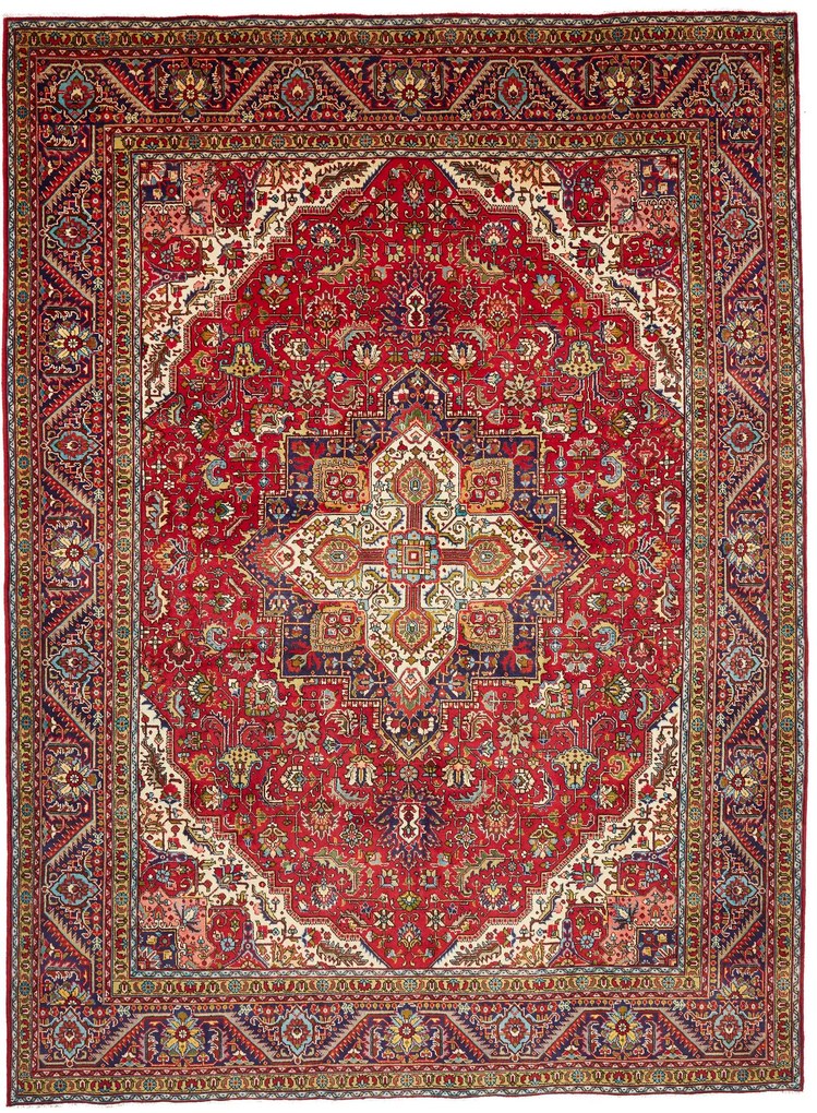 Tabriz Tappeto persiano 340x250 Rosso (Iran) Annodato A Mano
