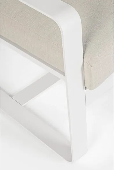 Salotto Da Esterno In Alluminio Divano 3 Posti 2 Poltrone Con Tavolino Merrigan Bianco Bizzotto