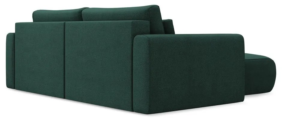 Divano angolare verde allungabile/con contenitore (con penisola a sinistra/con chaise lounge) Kapua – Makamii