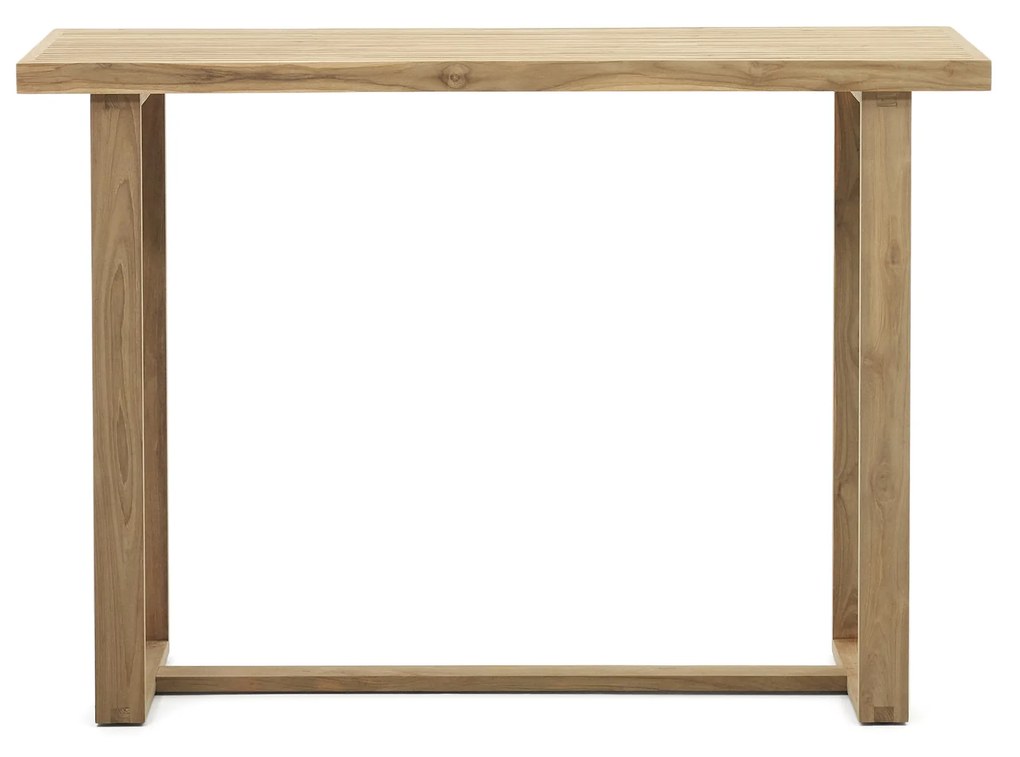 Kave Home - Tavolo alto Canadell 100% outdoor in legno massiccio di teak riciclato 140 x 70 cm