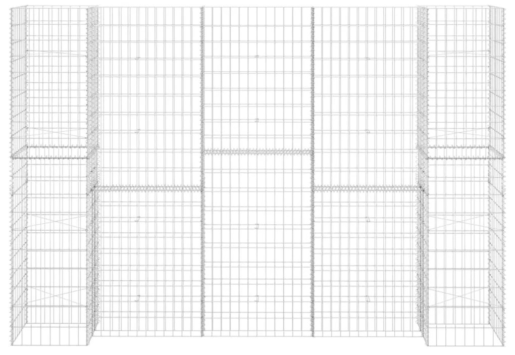 Gabbione Fioriera ad "H" in Filo di Acciaio 260x40x200 cm