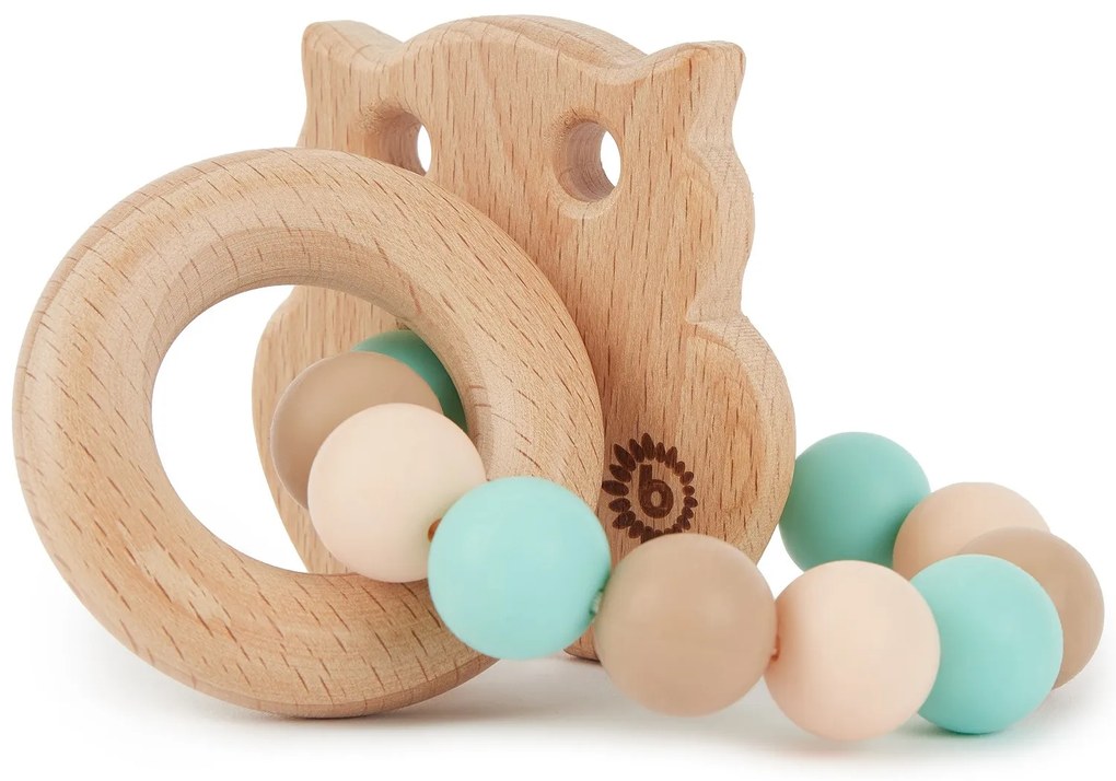 Bieco - Massaggiagengive in silicone con gufo in legno
