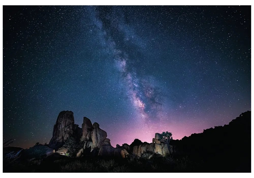Carta da parati autoadesiva – Cielo stellato sopra le rocce