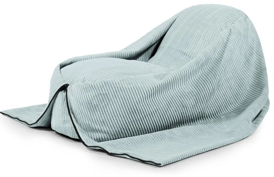 Pouf a sacco per bambini color menta con rivestimento in velluto a coste Cocoon 120 – SLOWDOWN