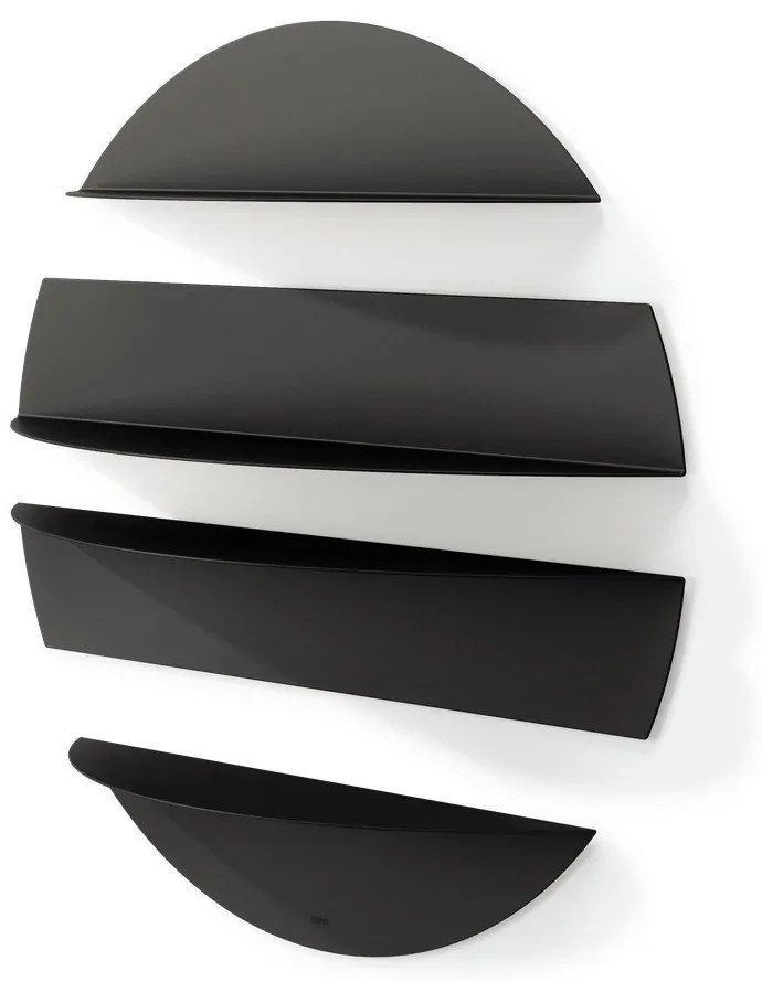 Set di 4 mensole in metallo nero da 76 cm Solis - Umbra