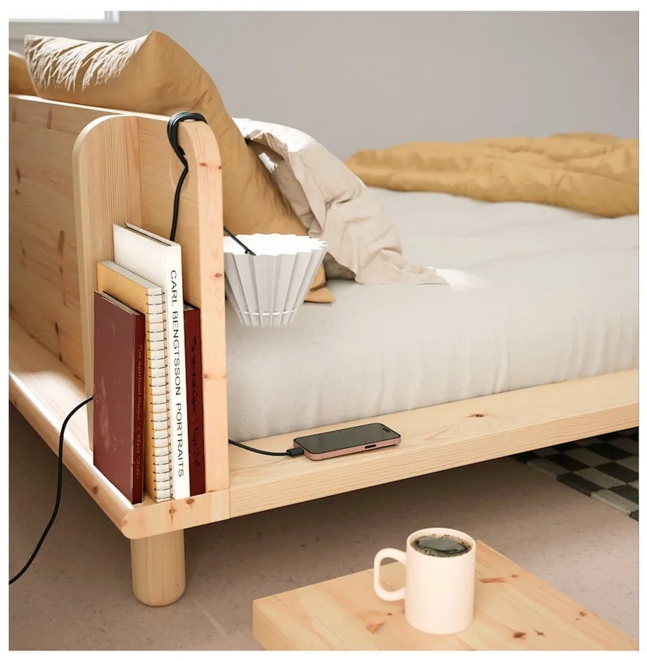 Letto matrimoniale in legno di pino con griglia 180x200 cm Peek - Karup Design