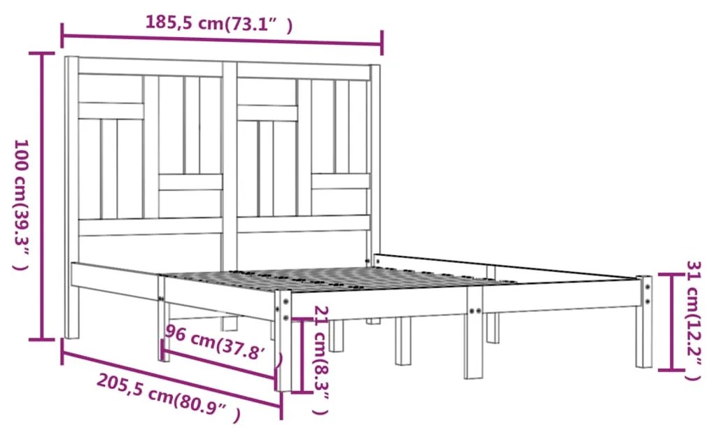 Giroletto in Legno Massello 180x200 cm Super King