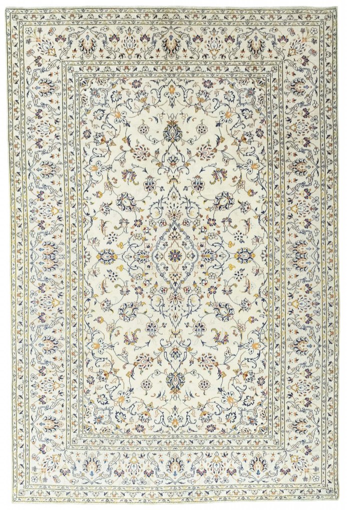 Kashan Tappeto 300x200 Beige (Iran) Annodato A Mano