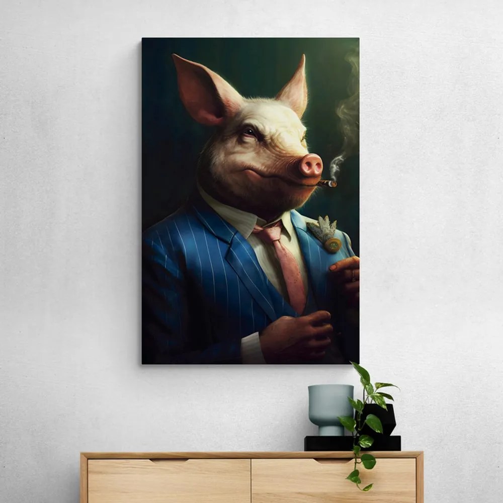 Stampa su tela – Gangster animale maiale