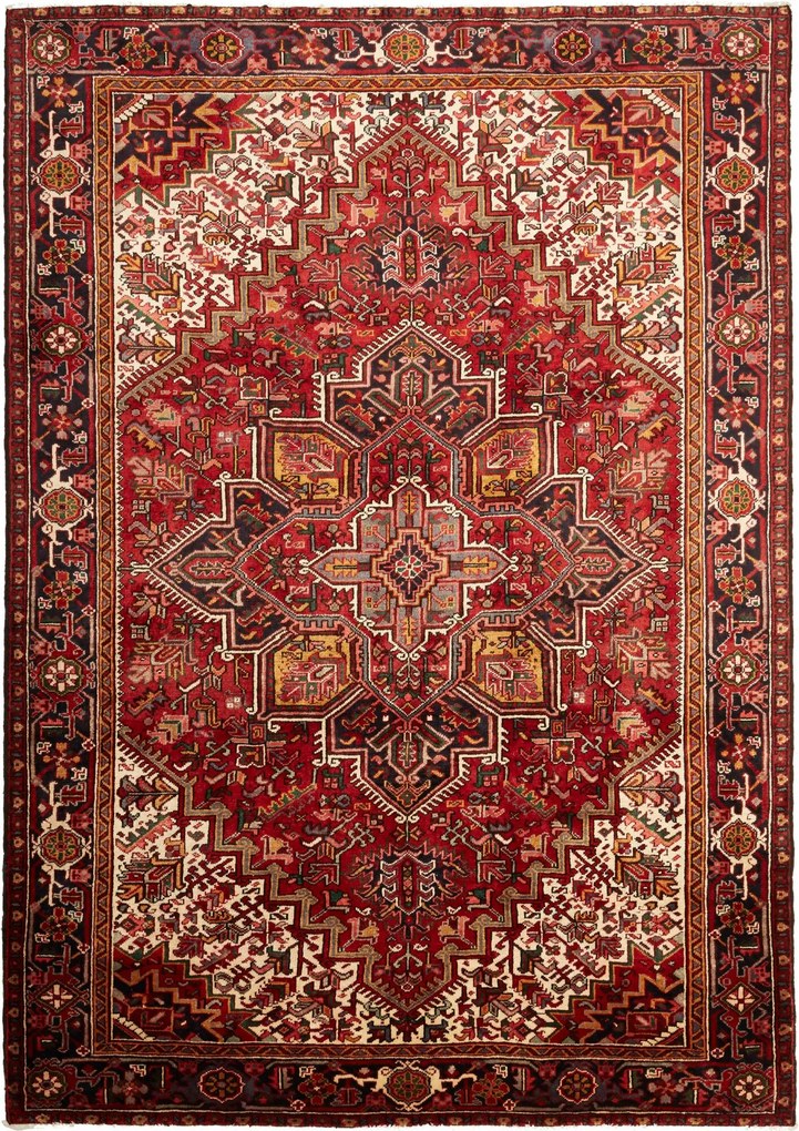 Heriz Tappeto 310x220 Rosso (Iran) Annodato A Mano