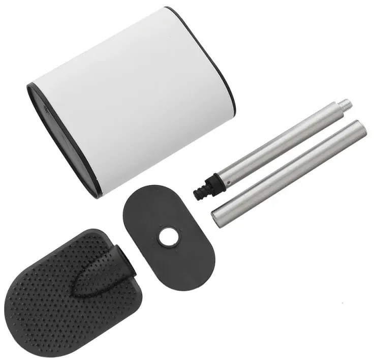 Portascopino bianco a parete o in appoggio con spatola in silicone