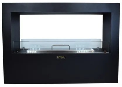 Camino a bioetanolo da terra per interno esterno Giotto S Nero 100x30x70