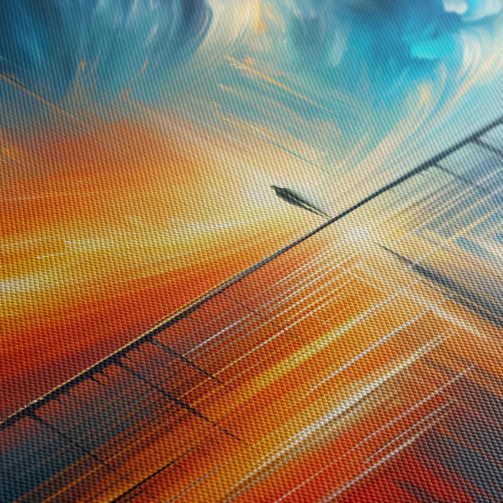 Quadro su tela – Figura sul molo tra cielo e terra
