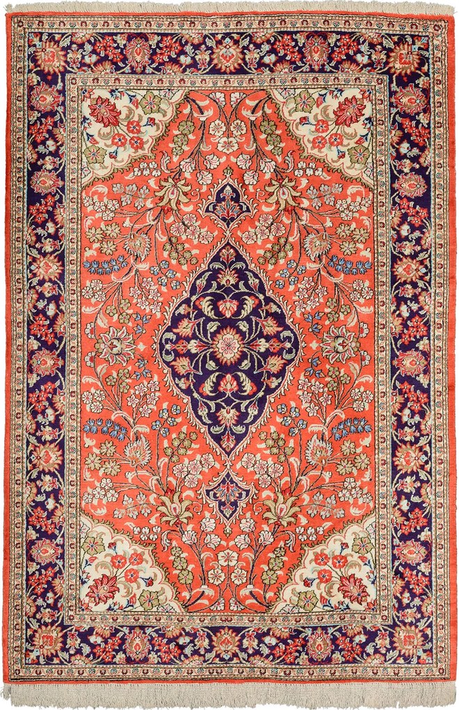 Ghom Tappeto persiano 100 x 150 Beige (Iran) Annodato A Mano
