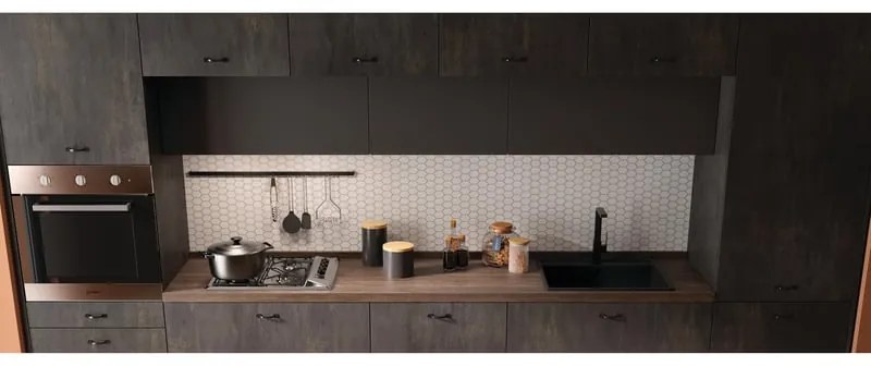 Rubinetto da cucina fisso a collo di cigno Remix nero verniciato opaco DELINIA
