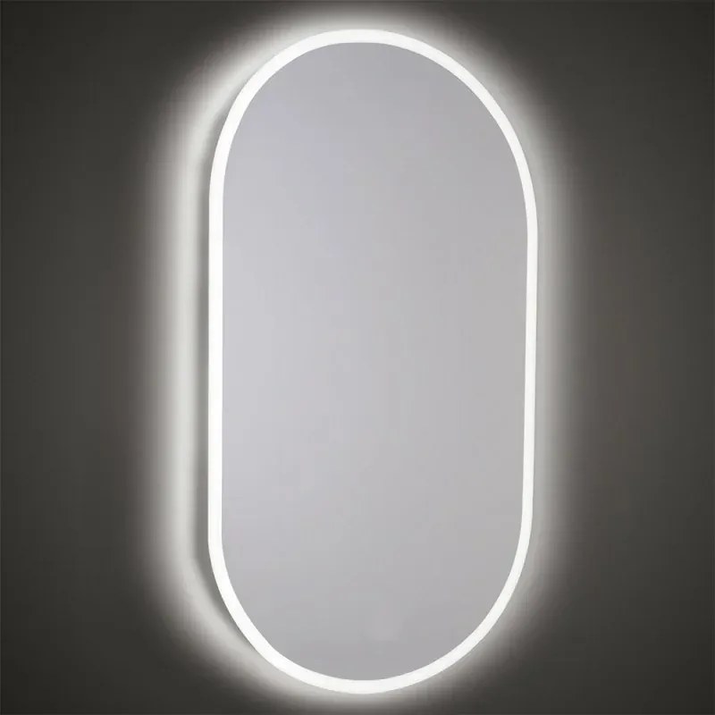 Specchio ovale reversibile 63x110 sabbiatura LED perimetrale retroilluminata