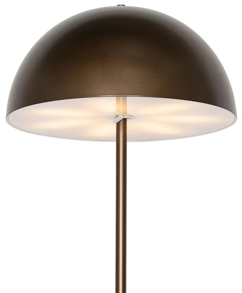 Lampada da terra per esterni bronzo scuro ricaricabile dimmerabile a 3 livelli - Keira