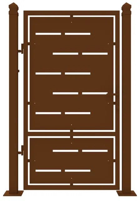 Cancello con serratura manuale Privacy in ferro, apertura a sinistra, L 104.5 x H 180 cm, di colore ruggine