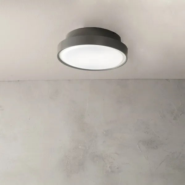 Plafoniera PETAR per esterni Antracite in Abs D30 cm