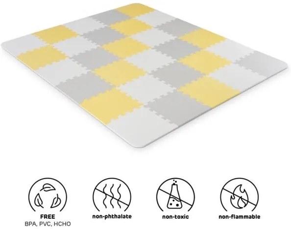 KINDERKRAFT - Puzzle in foam LUNO 30pcs grigio/giallo