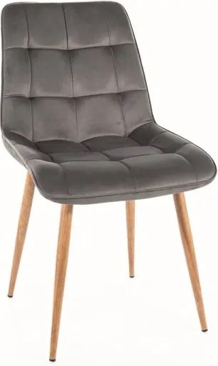 Sedia Chic D velluto grigio/rovere Blu14