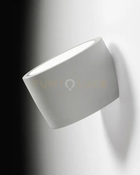 Nasso applique da parete 1 luce attacco gx53 tonda bianco in gesso ...