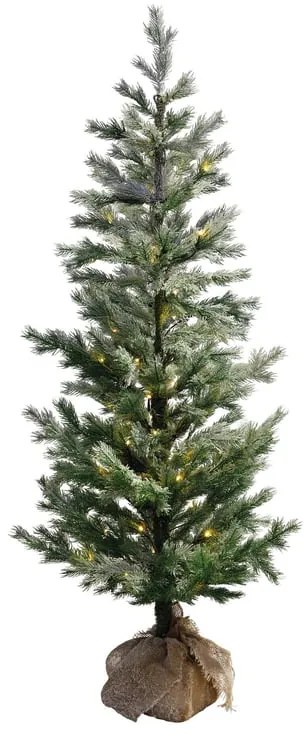 Albero di Natale artificiale innevato Nordic slim verde con illuminazione H 160 cm x Ø 60 cm