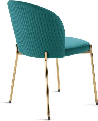 Sedia in velluto Topazio con struttura in metallo Oro MEGAN 2 sedie