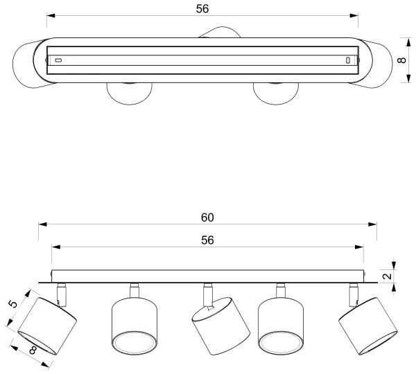Faretto  DIXIE 5xGX53/11W/230V rosa