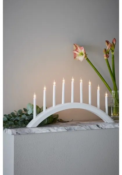 Markslöjd 705954 - Candelabro natalizio AVENTO 9xE10/3W/230V bianco