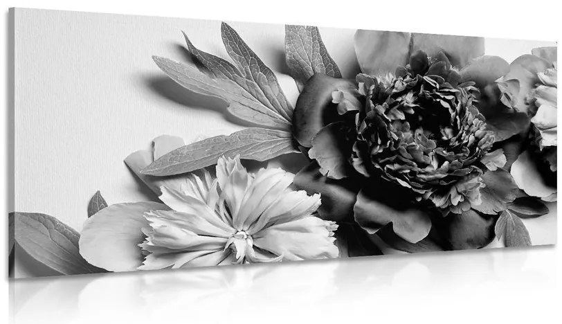Stampa su tela – Peonie in bianco e nero