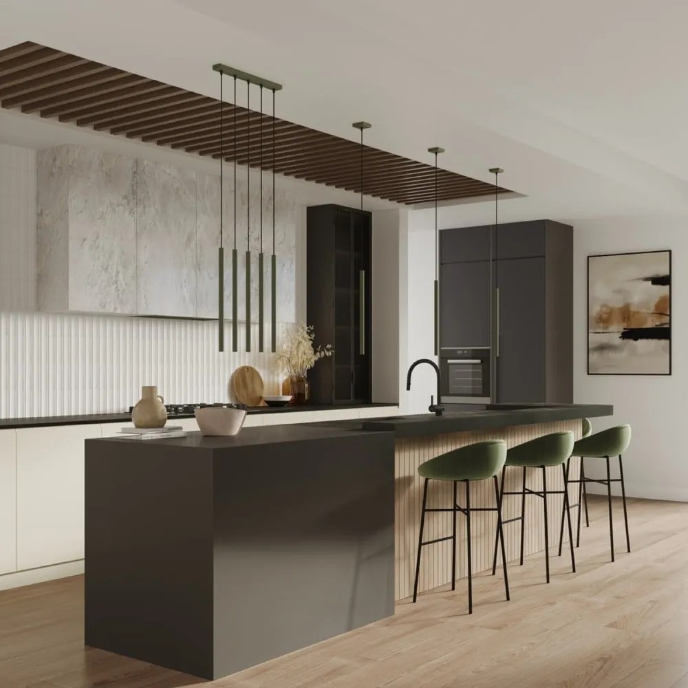 Lampadario verde Fideus – Sollux